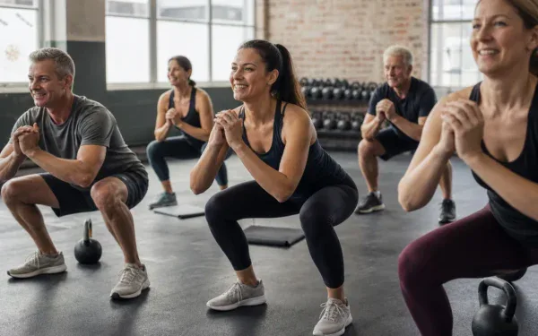 Trening grupowy osób w różnym wieku