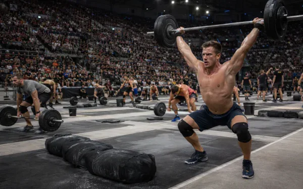 Zawodnik CrossFit w rwaniu podczas półfinałów